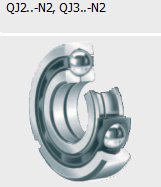 Four point contact ball bearing with retaining slots